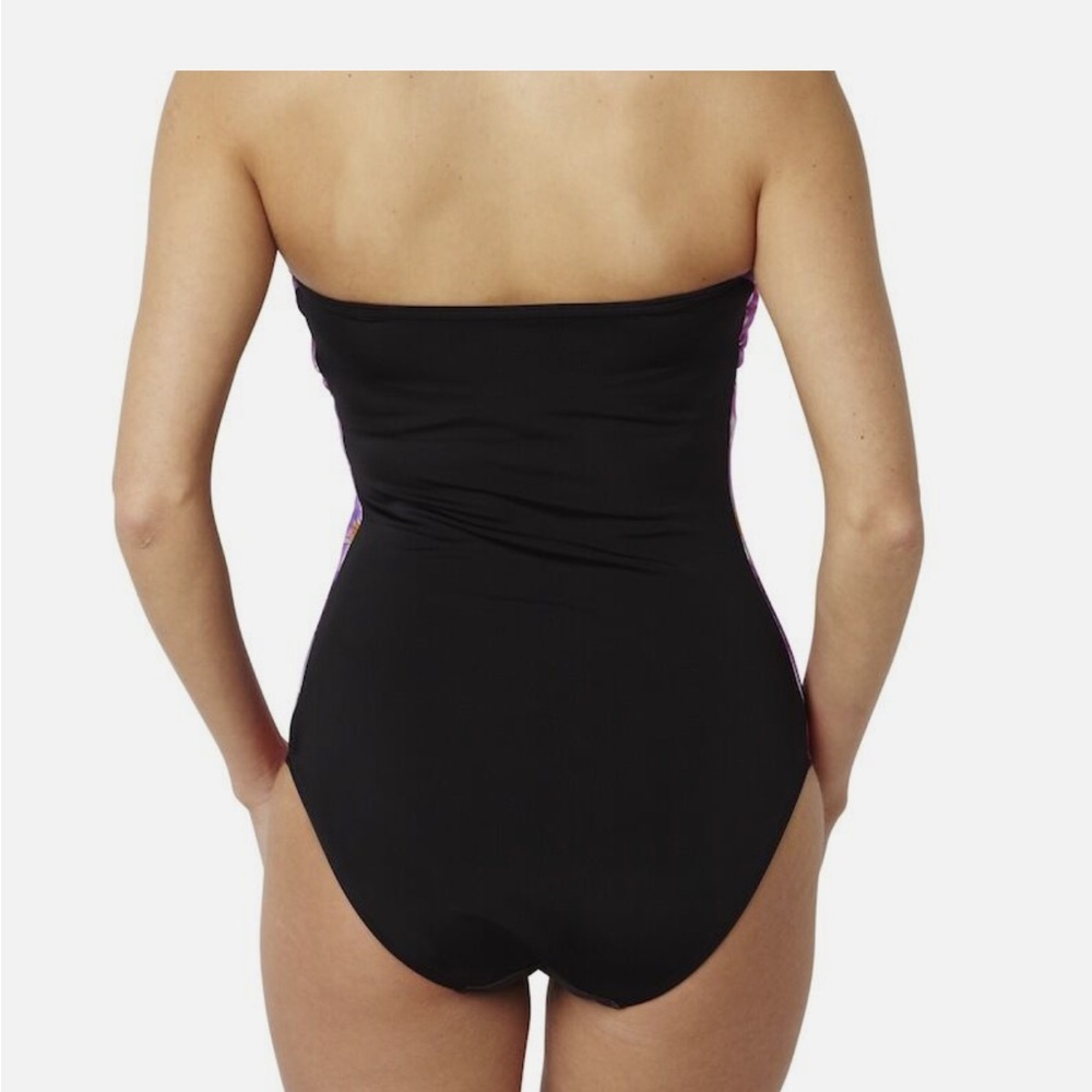 Panache Black and Pink One Piece Swimsuit Floral Design - Picture 5 of 7